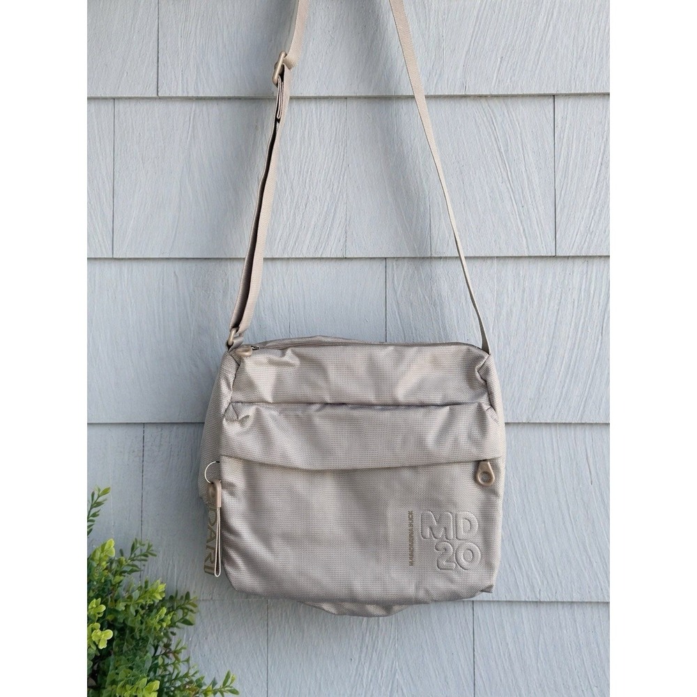 Mandarina Duck MD20 Taupe Nylon Crossbody Bag Lightweight Travel